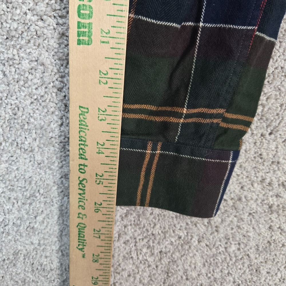 Barbour Shirt Mens Medium Tartan Plaid green flannel regular fit long sleeve - Picture 8 of 10